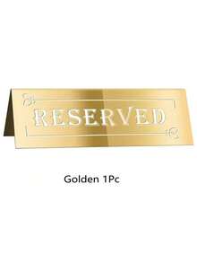 1pc/2Pcs/5Pcs/12Pcs/26Pcs Reserved Table Signs, Acrylic Guest Reservation Table Tents Sign, Waterproof Gold Double-Sided Reserved Seat Signs, Reserve Signs For Wedding Birthday Party Restaurants Meeting Best Gifts,Wedding Decor,Home Decor ,Room Decor Party Favors Bride Graduation Birthday Decorations Party Decorations Bachelorette Back To School Christmas Decorations Living Room Decor Halloween Decor