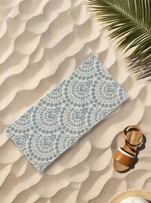 SHEIN 1Pc Extra Large Beach Towel, Oversized, Lightweight, Super Absorbent, Beach Blanket, Super Fine Fiber Beach Towel, Essential For Summer, Windproof, Sun Protection, Beach, Parties, Drying Travel, Camping, Beach Accessories, Holiday Gift Beach Essentials - Dark Green - View 3