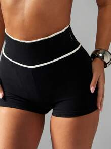 Missguided x Playboy 高腰弹力短裤，带水钻兔子标志，复古节日热裤，夏季海滩派对裤 - 黑色 - 查看 4