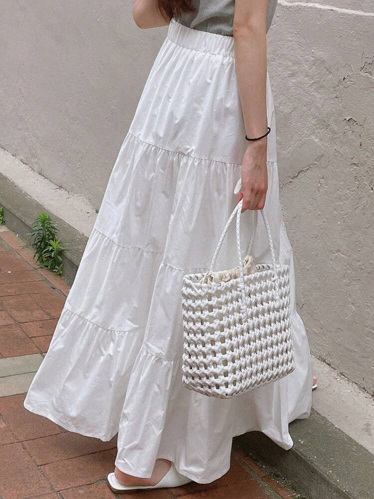 Bowknot Layered Puff Cake Tulle Skirt Vacation