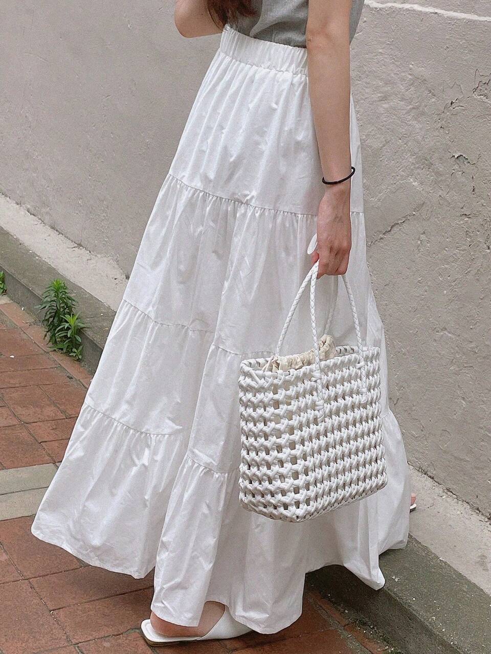 Bowknot Layered Puff Cake Tulle Skirt Vacation