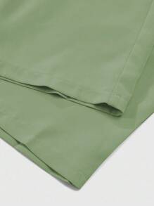 GlowEve Women's Solid Color V-Neck Cap Sleeve Shirt And Pants Elegant Suit - Green - View 6