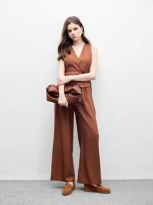CUCCOO BIZCHIC 女士时尚棕色绒面革舒适休闲乐福鞋，平底一脚蹬鞋，适合户外、通勤、工作、日常穿着 - 棕色 - 查看 10
