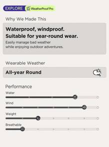 OutZeal 防水防风 3L 高科技面料二合一雨衣风衣背心城市骑行户外夹克 - 黑色 - 查看 7