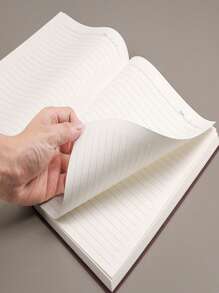 SHEIN A4 Notebook Inside Horizontal Line Book, Postgraduate Entrance Exam Large Code Notepad, Imitation Leather Soft Book Diary, 200 Pages Of Business Office Study Notebook - Multicolor - View 9