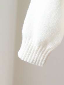 Girls' Handmade Grape Decor Thick Knitted Cardigan - Apricot - View 3