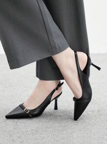 CUCCOO BIZCHIC 女士尖头高跟鞋，黑色性感细高跟正式派对礼服鞋 - 黑色 - 查看 4