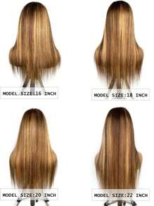 Straight V Part Human Hair Wig Upgrade Wig Piano Color Wigs Highlight Color - S4/27 - View 7