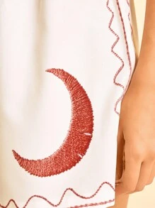 CAJUNI 2件套女士休闲度假背心套装 - 太阳和月亮印花 - 彩色 - 查看 7