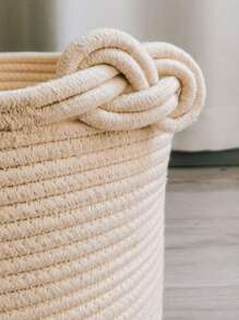 Cesta de almacenamiento de cuerda de algodón con diseño de pata de dibujos animados, organizador multiusos de juguetes, recipiente para aperitivos, cesta tejida amigable para el hogar, cesta de piso para la sala de estar, protección antiarañazos para el piso