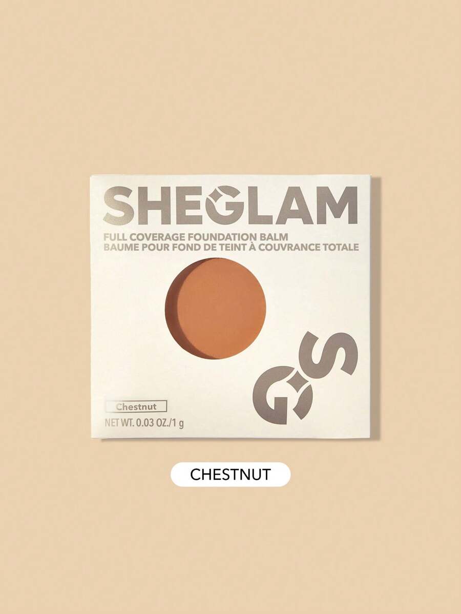 SHEGLAM Full Coverage Foundation Balm Sample-Chestnut Long Lasting Flawless Moisturizing Foundation Oil-Control Color Corrector Concealer Pore-Less Cover Blemish Non-Greasy Non-Caking Smoother-Looking Cream Foundation - Chestnut - View 1
