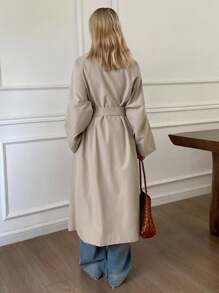 DAZY 女士立领宽松长款收腰休闲风衣外套，秋季女装