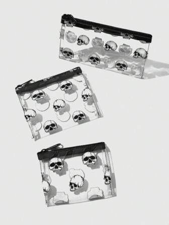 Grunge Punk 1 pieza Bolsa de cosméticos de moda con forma transparente de PVC, estilo punk gótico