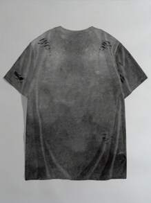 Manfinity Dauomo Religious Jesus Print Men's Casual Distressed T-Shirt