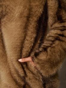 Aloruh 女式仿毛领口袋仿毛夹克，秋冬新品 - 彩色 - 查看 7