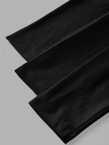 SHEIN EZwear 3 件套女士黑色圆领休闲修身长袖 T 恤套装，适合春秋季节 - 黑色 - 查看 13