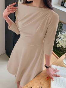 DAZY 女式露肩裹腰短款连衣裙