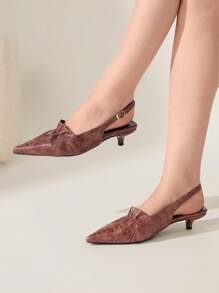 CUCCOO CHICEST Giày cao gót mũi nhọn họa tiết da báo quai mảnh gợi cảm dành cho nữ - màu nâu - Xem 2