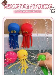 Zazumi 1/2/4PCS Reusable Octopus Shape Water Balls  Water Balloons For Outdoor Games  Summer Pool & Beach Toys For Kids, Adults, Boys & Girls  Fun Backyard, Birthday Party Supplies | Splash Fight, Water Battle, Summer Must-Haves