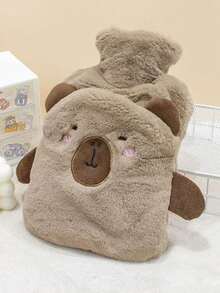 SHEIN 1件卡通植绒大容量热水袋可重复注水防爆防漏可拆卸暖手宝暖肚脐暖宝宝可爱加热水袋男生情人节心形女士情人节礼物生日男友女友 - 彩色 - 查看 3