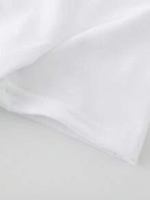 SHEIN 1 Stück Kleine Mädchen Lässig Süß Bleistift Muster Rundhals Kurzarm T-Shirt, Geschenk für Kleine Mädchen zur Einschulung, süßes Set für 90er Jahre Kinder, Schleife Kleine Mädchen Einschulung