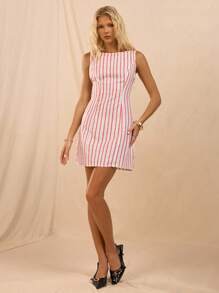 SHEIN Forever 21 Vestido estilo primavera y verano para mujer, ideal para ocasiones románticas, bailes de graduación, formales, cumpleaños, estilo casual de negocios, elegante, estilo occidental, salir, moda, casual, estilo y2k, club, oficina, cóctel, vintage, ajustado, rave, gracioso, elegante, estilo old money, ropa urbana, festival, vacaciones, conciertos de música country, trabajo, modesto, vacaciones de primavera, despedida de soltera, concierto, baddie, básico, a rayas, ajustado, línea A mini