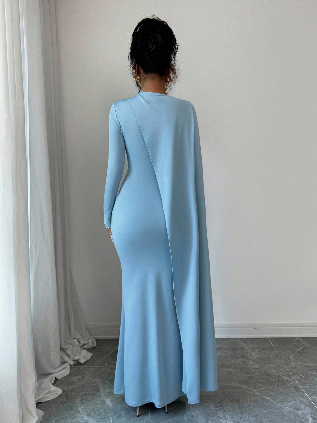 Elenzga فستان حفلة طويل أنيق أزرق سماوي للنساء، مت...