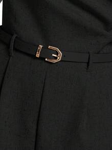 Ellevyn Women's Fashionable Sleeveless Solid Color Jumpsuit, Summer