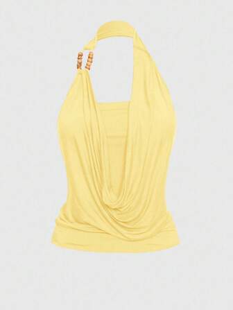 Grunge Punk Débardeur ajusté pour femme à encolure bateaux rétro avec perles