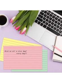 SHEIN 200 Stücke farbig liniertes Notizpapier, 4 Blöcke mit linierten Haftnotizen Pads, 3x5 Zoll Klebezettel Notizblock, bunte Seiten, abreißbarer Einband, Bürobedarf Tagebuch Schreibwaren Notizbuch für Schule, Studenten und Bürogebrauch (Nicht selbstklebend)