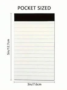 SHEIN 5PCS Set 3X5 Inch Lined Memo Pads Writing Notebooks 30 Sheets Each Multi Purpose For School Office Supplies Study Work Stationery Essentials - White - View 4