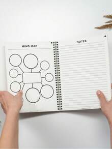 SHEIN 1 件 47 页成人语言学习计划本 - 词汇和语法整理器，包含每周/每月日志、语法检查表、思维导图、写作提示和颜色编码标签 - 全面的语言习得笔记本，用于有效的学习习惯和进度跟踪，语言学习工具 | 引人入胜的设计 | 优质纸质材料，语言学习笔记本