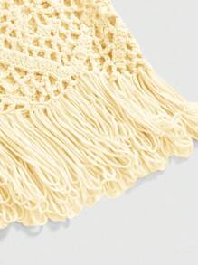 ROMWE Women's Fairycore Handmade Tassel Vacation Style Skirt - Yellow - View 3