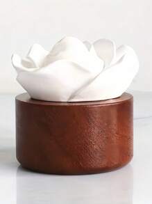 SHEIN 1Pc Essential Oil Diffuser Set, Indoor Fragrance Essential Oil Stone Creative Home Fragrance Wood Base Gypsum Rose Car Fragrance Stone Ornament Home/Car Fragrance Decoration, Flameless And Battery Free, Suitable For Bedrooms And Living Rooms