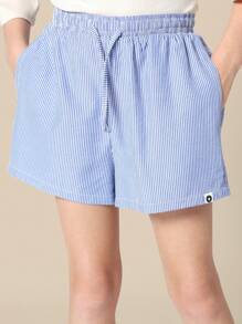 SUMWON Summer Fresh California Lemonade T-Shirt And Striped Shorts Set Casual Two Piece Outfit Holiday Beach Resort Wear Preppy Style Streetwear Youth Set - Blue - View 6