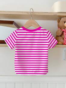 Emery Rose Kids Emery Rose Kids Happikins Young Girl Casual Minimalist Round Neck Short Sleeve T-Shirt, Suitable For Summer - Multicolor - View 3