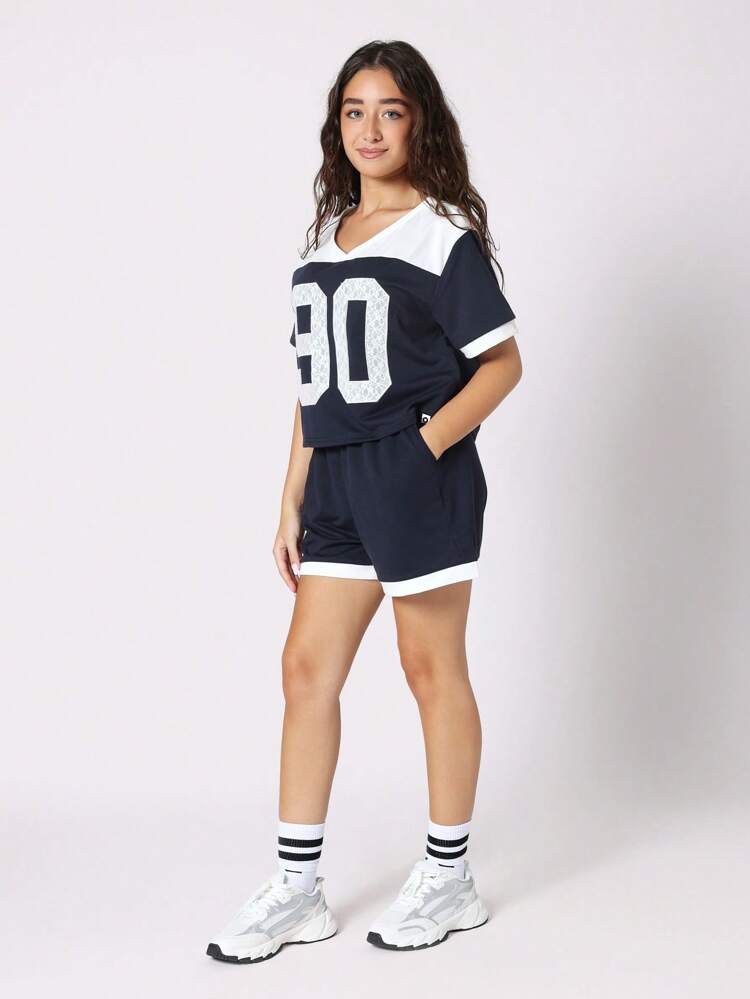 Varsity Number T-Shirt With Matching Shorts