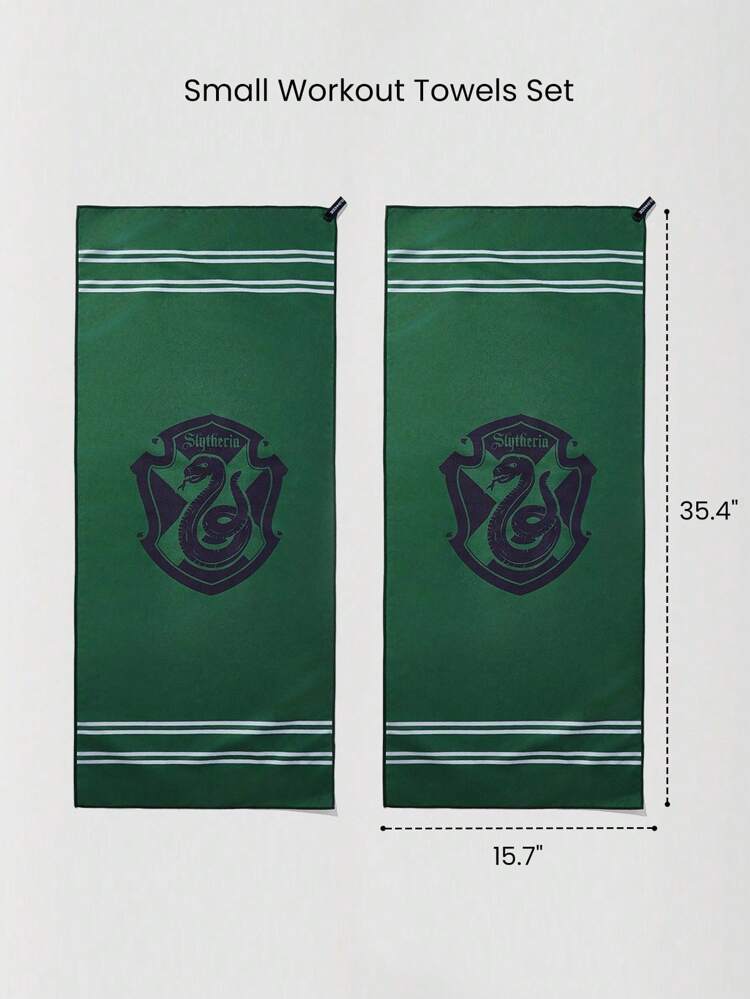 ハリー・ポッター 2ピース ホグワーツ寮 速乾 クールダウン 消臭 ジムワークアウト ランヤードタオル ジムスタジオ トレーニング デイリーアクティブ