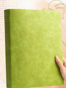 SHEIN A4 Notebook Inside Horizontal Line Book, Postgraduate Entrance Exam Large Code Notepad, Imitation Leather Soft Book Diary, 200 Pages Of Business Office Study Notebook - Multicolor - View 5