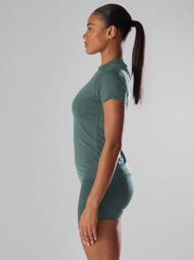 Musera Sport 纯色短袖运动T恤 跑步短裤 舒适休闲 健身 健身房 跑步 俱乐部 - 板式网球、网球、匹克球 健身 瑜伽 普拉提 日常休闲 夏季 - 綠色 - 查看 4