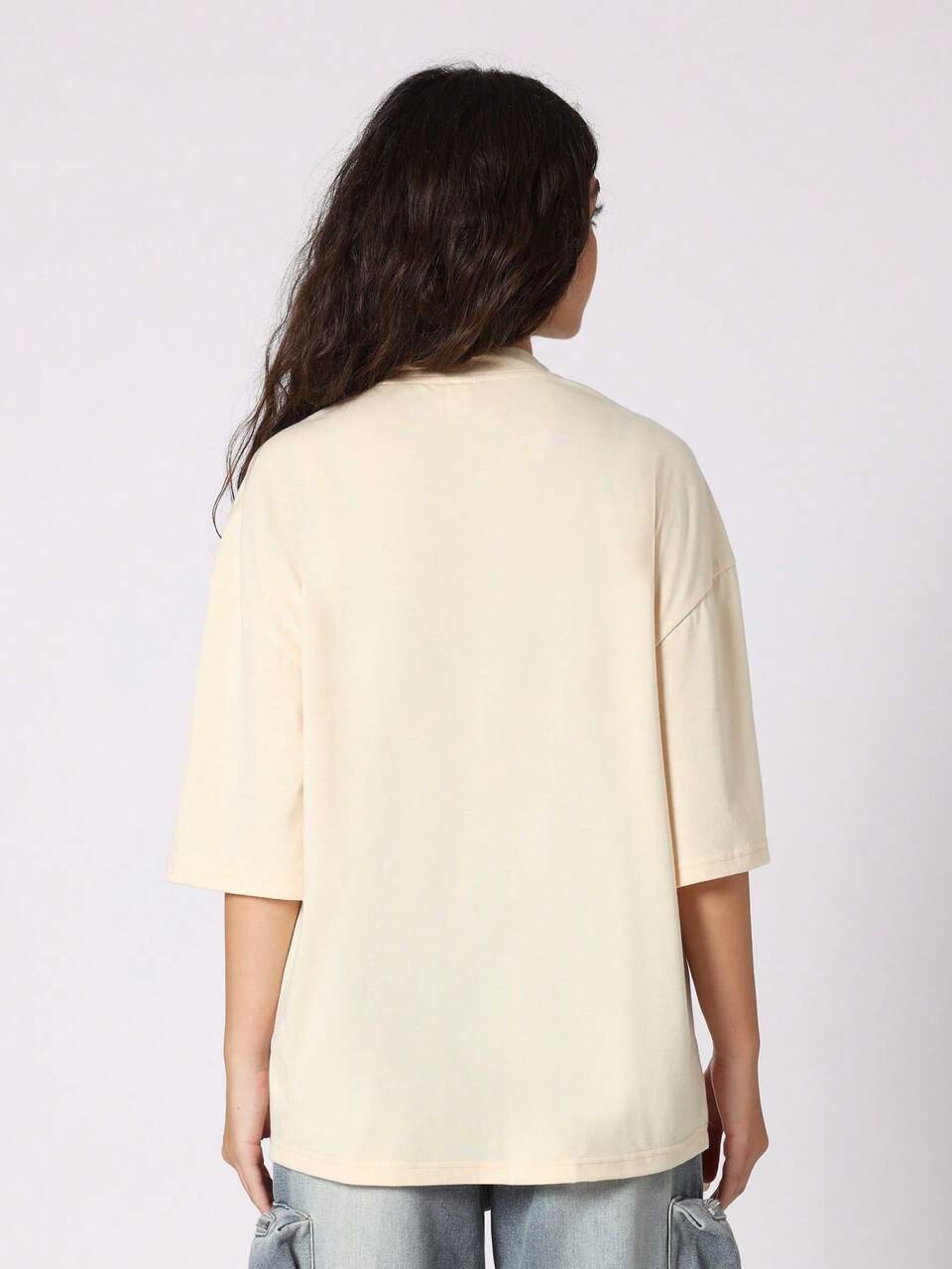 T-shirt oversize avec logo brodé ton sur ton