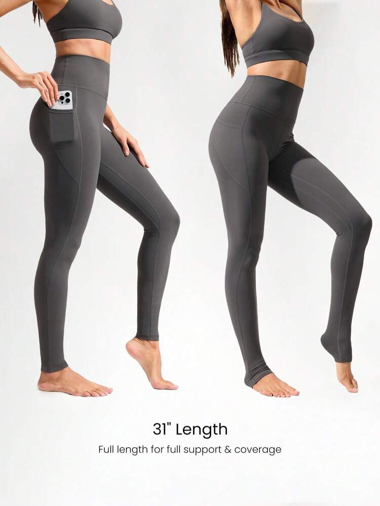 31" FeatherFit™ Sky High Ultra High-Waist Side Pockets Leggings Low-Impact Yoga Pilates Studio Daily Casual Wear