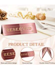 1pc/2Pcs/5Pcs/12Pcs/26Pcs Reserved Table Signs, Acrylic Guest Reservation Table Tents Sign, Waterproof Gold Double-Sided Reserved Seat Signs, Reserve Signs For Wedding Birthday Party Restaurants Meeting Best Gifts,Wedding Decor,Home Decor ,Room Decor Party Favors Bride Graduation Birthday Decorations Party Decorations Bachelorette Back To School Christmas Decorations Living Room Decor Halloween Decor