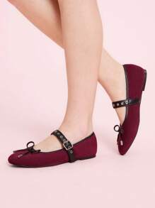 CUCCOO DOLLMOD Women's Fashion Burgundy Flat Loafers - Burgundy - View 5
