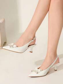 CUCCOO CHICEST Women's Pointed Toe Flats With 3D Bow Decor, Mesh Fabric, Elegant And Charming, Vintage Classic Black Lace Mesh Backless High Heel Pumps, Suitable For Date, Afternoon Tea, Romantic Party, Valentine's Day, Commute