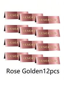 1pc/2Pcs/5Pcs/12Pcs/26Pcs Reserved Table Signs, Acrylic Guest Reservation Table Tents Sign, Waterproof Gold Double-Sided Reserved Seat Signs, Reserve Signs For Wedding Birthday Party Restaurants Meeting Best Gifts,Wedding Decor,Home Decor ,Room Decor Party Favors Bride Graduation Birthday Decorations Party Decorations Bachelorette Back To School Christmas Decorations Living Room Decor Halloween Decor