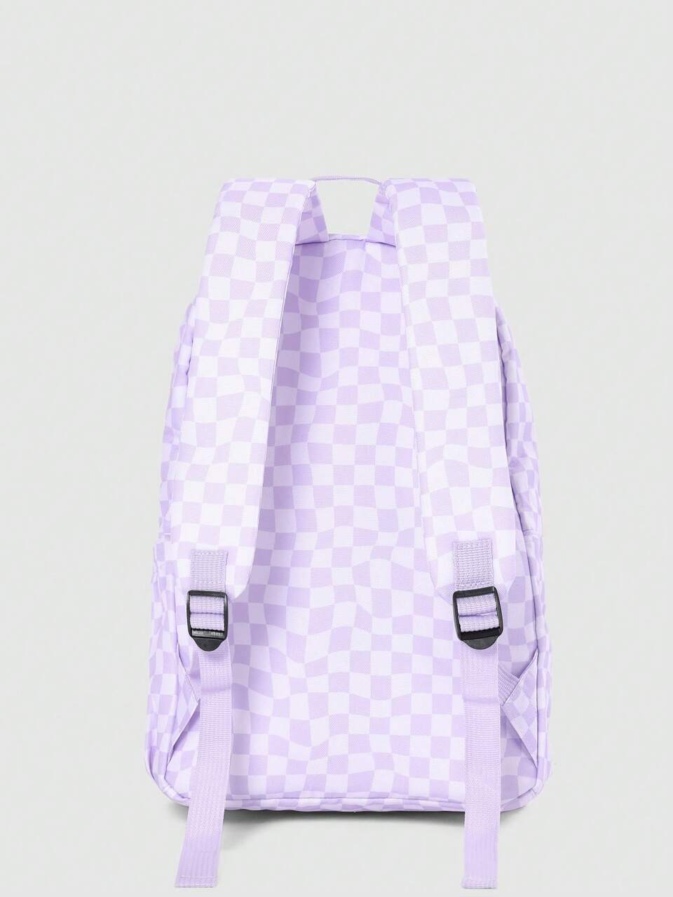 Mochila com estampa xadrez e bolso frontal