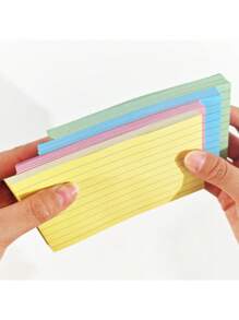 SHEIN 200 Stücke farbig liniertes Notizpapier, 4 Blöcke mit linierten Haftnotizen Pads, 3x5 Zoll Klebezettel Notizblock, bunte Seiten, abreißbarer Einband, Bürobedarf Tagebuch Schreibwaren Notizbuch für Schule, Studenten und Bürogebrauch (Nicht selbstklebend)