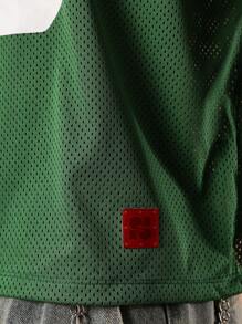 SUMWON Oversized Mesh Trikot Langarm Varsity T-Shirt mit Nummer 03 Aufdruck, Streetwear Stil Frühjahr Herbst Kollektion