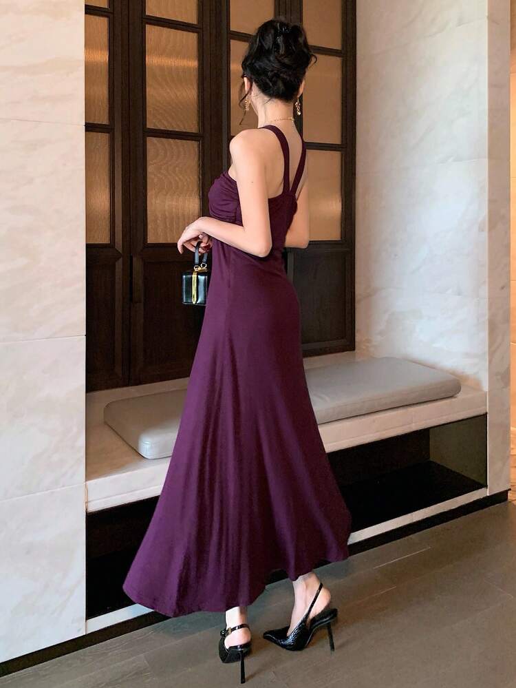 Sequin Patchwork V-Neck Sleeveless Midi Dress For Women Wedding Women Dresses Summer Women Dresses Sundress